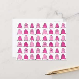 Postal Fantasma rosa de Halloween
