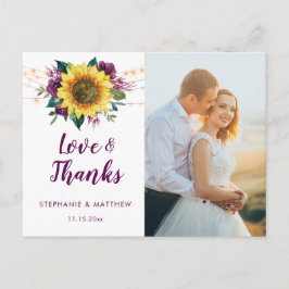 Postal Fantasma Rosa púrpura de la Pluma de Girasol Foto