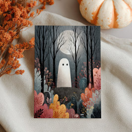 Postal Fantasma suave en la acuarela de Halloween