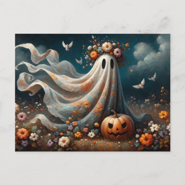 Postal 👻 Fantasma victoriana en 🎃 de pintura al óleo (Anverso)