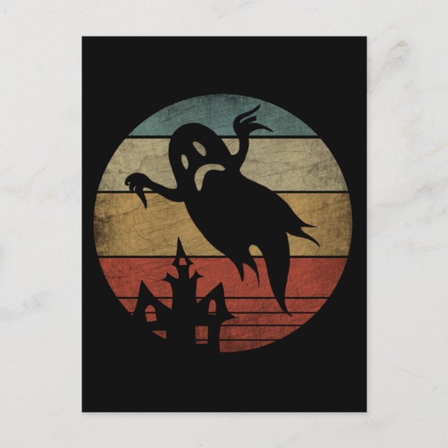 Postal Fantasma vintage de Halloween (Anverso)