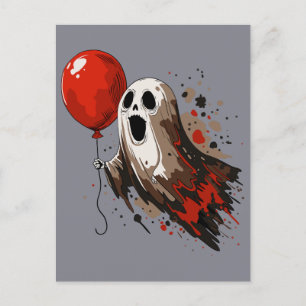 Postal Fantasma y globo rojo