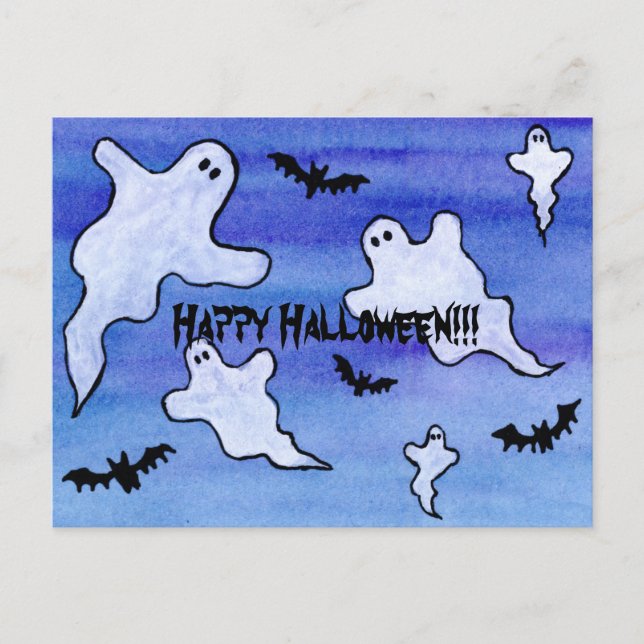 Postal Fantasma y murciélagos (Anverso)