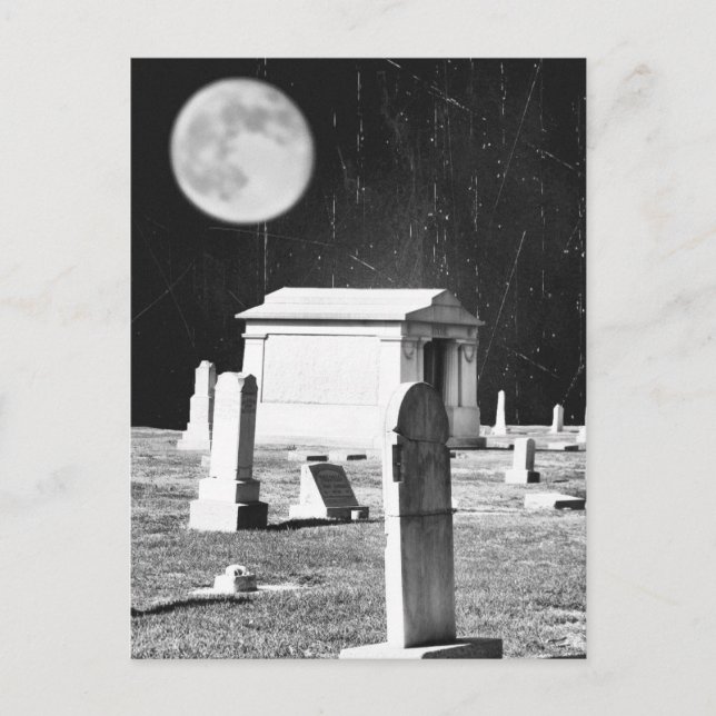 Postal fantasmal de cementerio (Anverso)