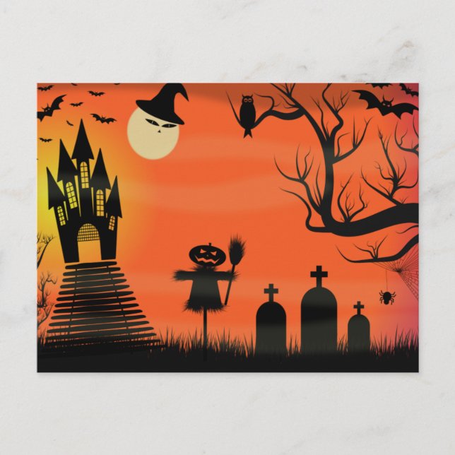 Postal fantasmal de Halloween (Anverso)