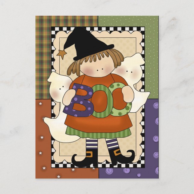 Postal fantasmal de Halloween (Anverso)
