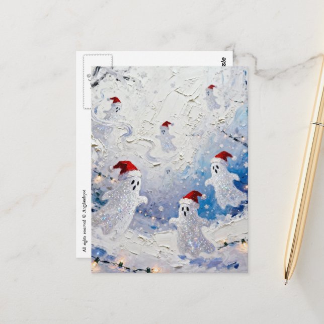 Postal Fantasmales de Navidad Adorables y Bonitos (Anverso/Reverso In Situ)