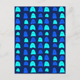Postal Fantasmas de Halloween azul brillante