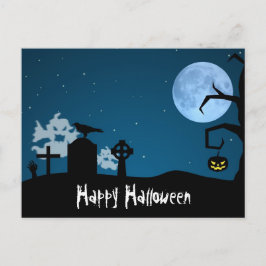 Postal Fantasmas de Halloween en el cementerio