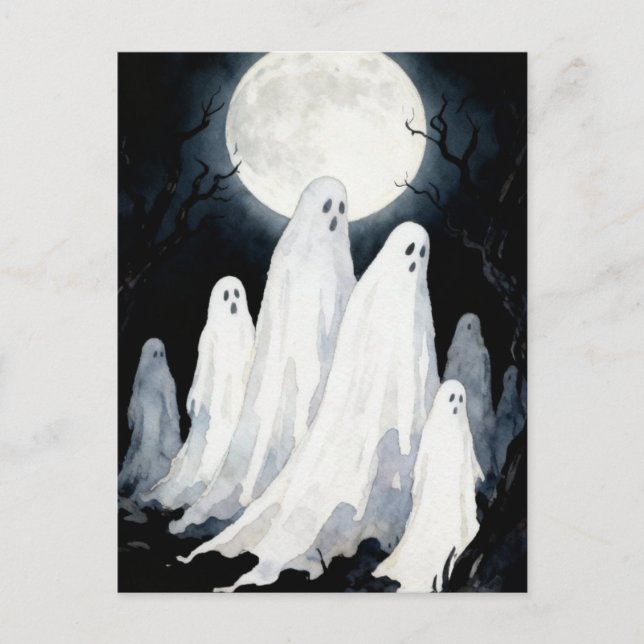 Postal Fantasmas de Halloween Estafan Luna Completa (Anverso)