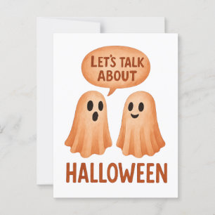 Postal Fantasmas discutiendo Halloween