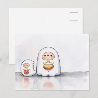 Postal Fantasmas pequeños y pequeños Halloween