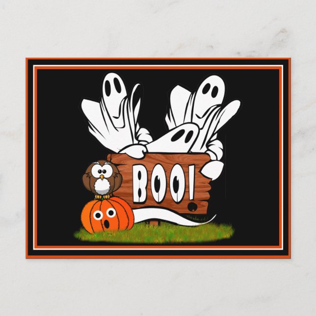 Postal Fantasmas y amigos amistosos (Anverso)