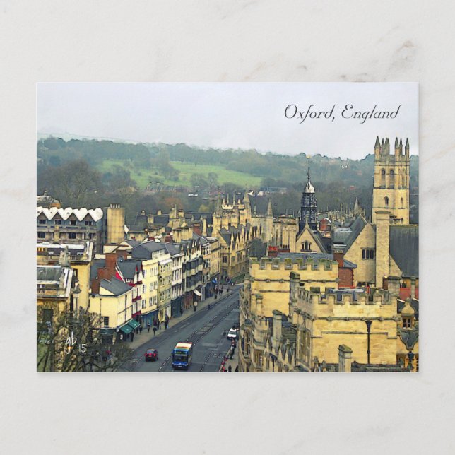 Postal Fantastic View, Oxford, Inglaterra, High Street #3 (Anverso)