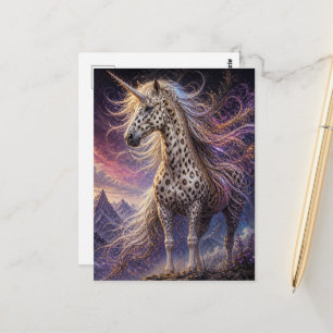 Postal Fantástico Leopardo Appaloosa Unicornio