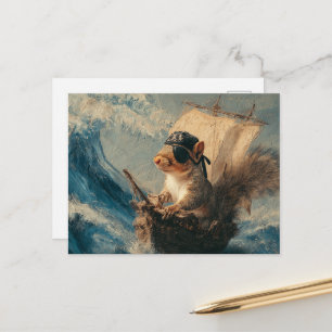 Postal Fantástico Pirata Ardilla Lindo