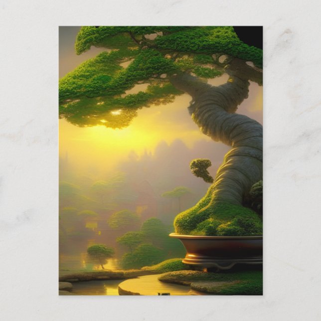 Postal Fantasy Bonsai Tree Digital Art (Anverso)