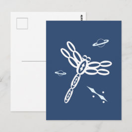 Postal Fantasy Dragonfly and OuterSpace Rift, blue, white