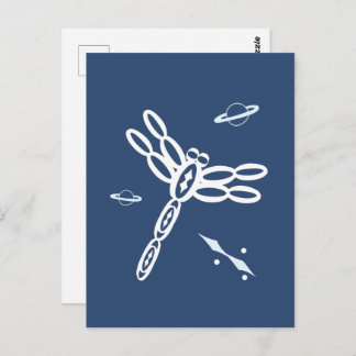 Postal Fantasy Dragonfly and OuterSpace Rift, blue, white