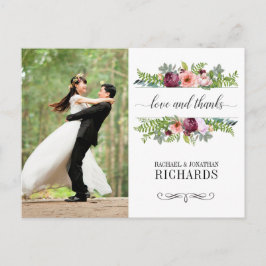 Postal Fantasy Floral Boda Foto Gracias