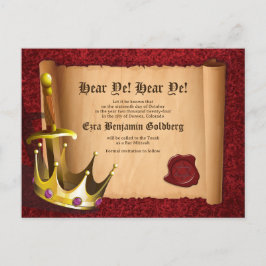 Postal Fantasy Knight Medieval Bar Mitzvah Guardar la fec