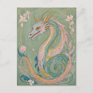 Postal Fantasy Pastel Abstract Dragon