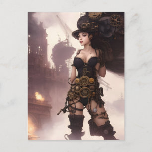 Postal Fantasy Steampunk Woman