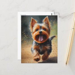 Postal Fantasy Yorkshire Terrier Surreal Dog Art