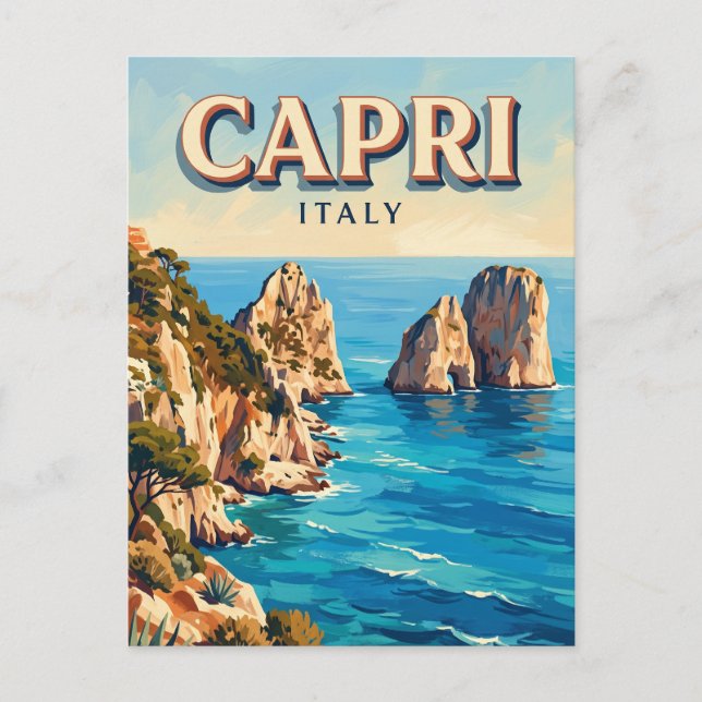 Postal Faraglioni Capri Italia (Anverso)