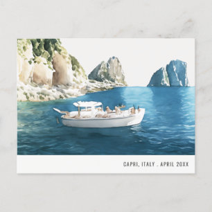 Postal Faraglioni Rocks Capri Italia Watercolor Travel