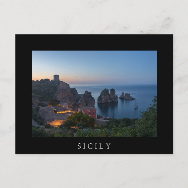 Postal Faraglioni y Tonnara en Scopello, Sicilia (Anverso)