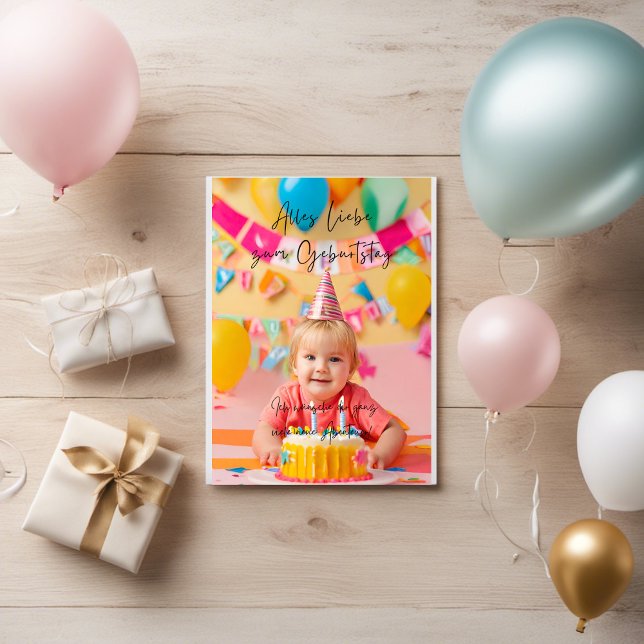 Postal Farbenfrohe Alles Liebe zum Geburtstag 🍀 (Happy Birthday Kindergeburtstag)