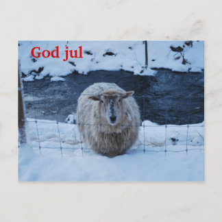 Postal Fåret Fjun julkort