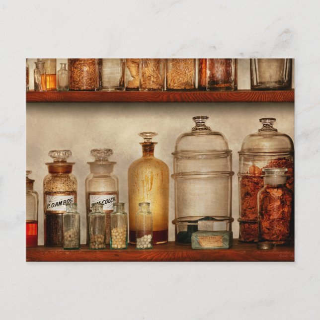 Postal Farmacia - curiosidades de la farmacia (Anverso)