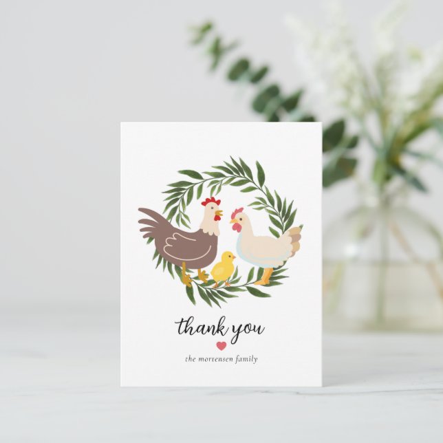 Postal Farmhouse Chick Baby Shower (Anverso de pie)