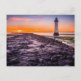 Postal Faro al atardecer