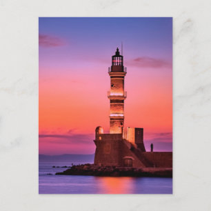 Postal Faro al atardecer
