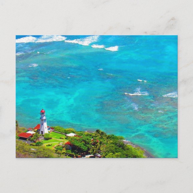 Postal faro azul de cabeza de diamante (Anverso)