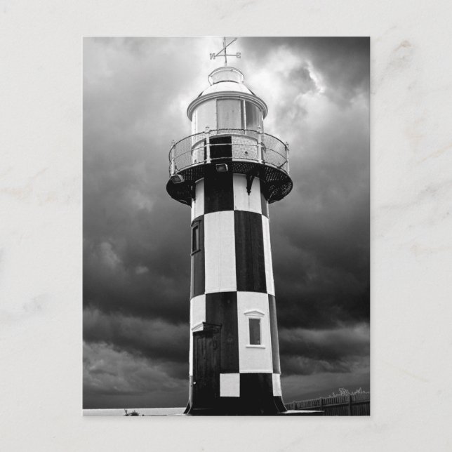 Postal Faro Blanco Y Negro (Anverso)