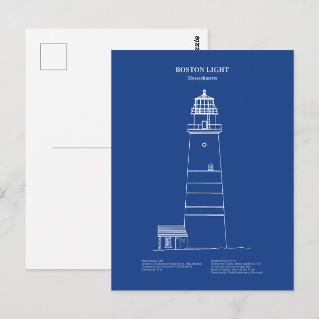 Postal Faro Boston Light - Massachusetts – AD (Anverso / Reverso)