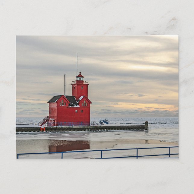 Postal Faro conocido como el gran rojo en Holanda Michiga (Anverso)