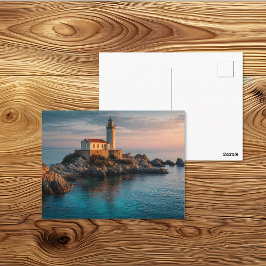 Postal Faro costero rocoso paisaje marino
