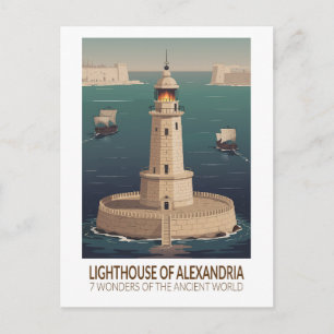 Postal Faro de Alejandría 7 Maravillas del Mundo