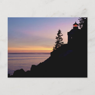 Postal Faro de Bass Harbor en la isla Mt. Desert,