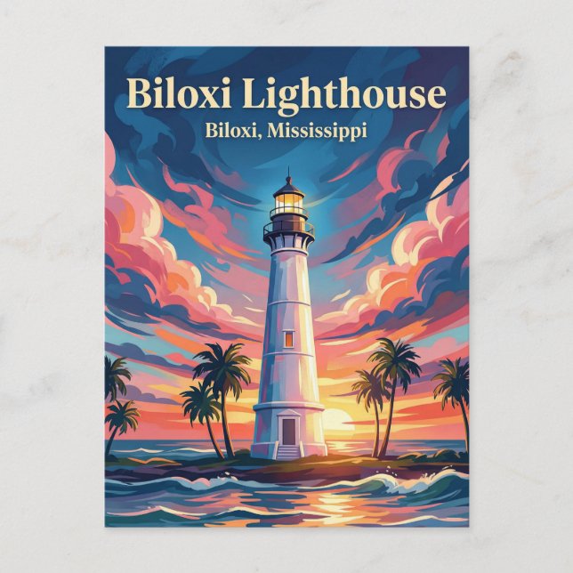 Postal Faro de Biloxi Mississippi (Anverso)
