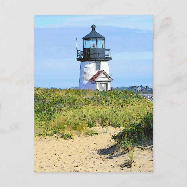 Postal Faro de Brant Point - VINTAGE LOOK (Anverso)