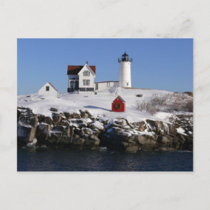 Postal Faro de burbujas en invierno