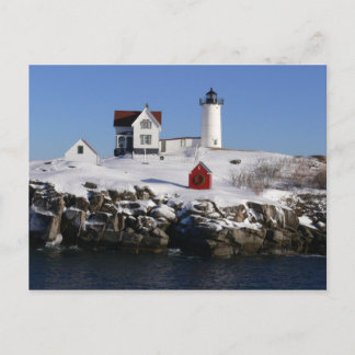 Postal Faro de burbujas en invierno