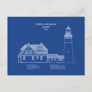 Postal Faro de cabeza de Portland - Maine - AD