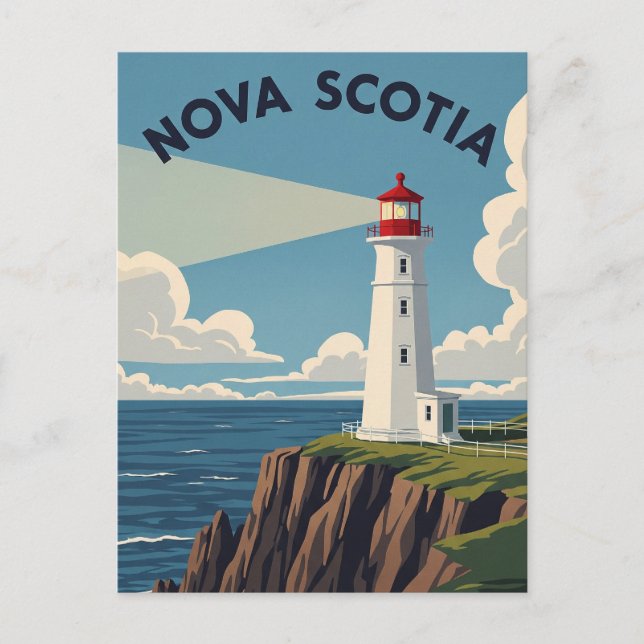 Postal Faro de Canadá Nueva Escocia (Anverso)